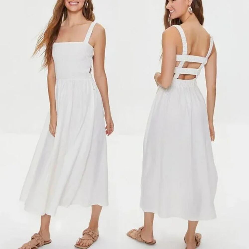 Kendall & Kylie White Open Back Sleeveless Mini Tank Dress Women's Size Small